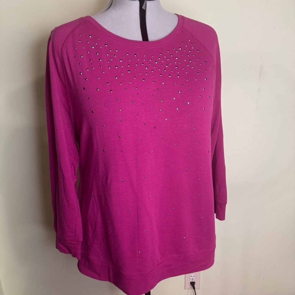 Pink Studded Long Sleeve Sweatshirt